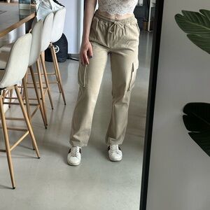 Casual Tan Cargo Pants for Women